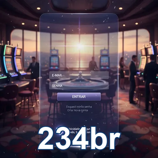 Tela de login do cassino 234br com design atraente e opções de acesso rápido.